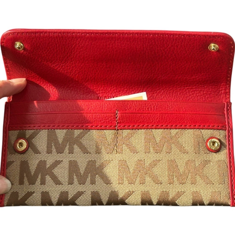 Michael Kors Red and Brown Wallet - Picture 2 of 6
